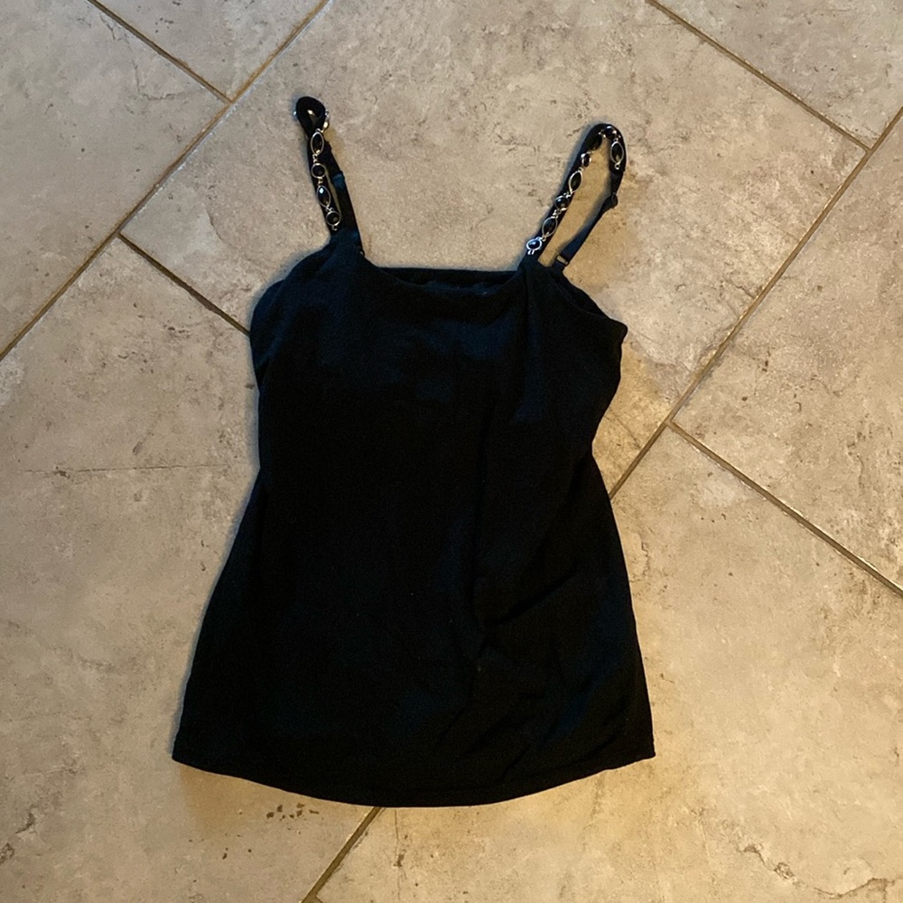 Black Tank with Jeweled Straps from White House Black Market XS